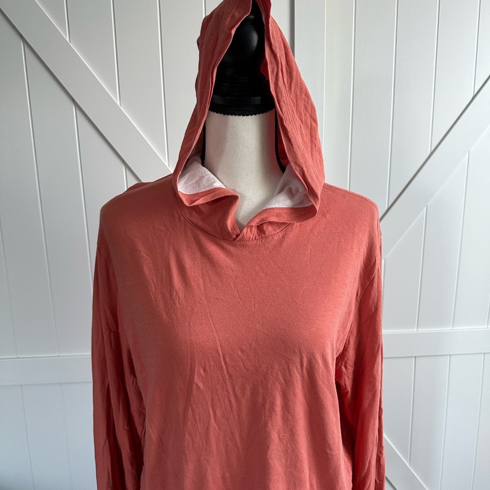 Vince Coral Hooded Long Sleeve Tee Top MEDIUM Soft Lightweight Casual M - Picture 3 of 5